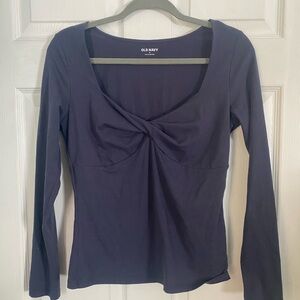 Old Navy Women's Deep Blue Long Sleeve Tee